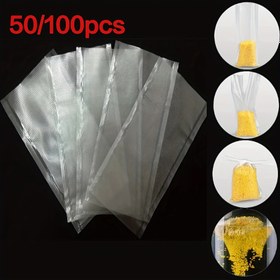 Resim 50/100 Adet PVA Yem Torbası - Hızlı Çözünen, Kokusuz, Suyla Uyumlu, Delikli Tasarımlı, Kapalı Dikişli Sazan ve Kedi Balığı Avı İçin, Her Mevsim Kullanıma Uygun, Kolay Doldurulabilir, Yüksek Kaliteli File, Tatlısu Oltaçılığı Aksesuarları, Profesyonel Balıkçılar İçin 
