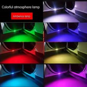 Resim 2 adet Araba Kapı LED Dekorasyon Işık Algılama Lambası İç Mekan Atmosfer Işığı Kapı Alt Işığı 