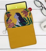 Resim Bk Gift Gift Woman Art Tasarımlı Taşınabilir Koruyucu Tablet Kılıfı & Organizer Çanta - Sarı-1 