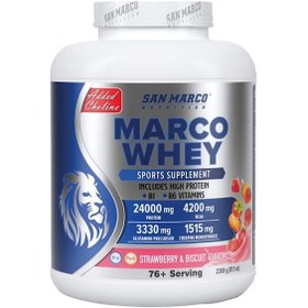 Resim San Marco Nutrition Marco Whey Çilek Ve Bisküvi Aromalı 2300 gr 