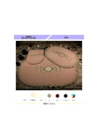 Resim Lisa Pudra Pembe Oval 3'lü Dantelli Banyo Paspas Seti Çeyizlik Ka Pudra 