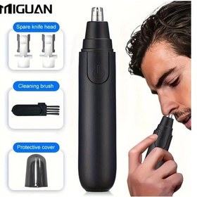 Resim Oldfriend Siyah + 2 Yedek Bıçaklı Elektronik Burun Kulak Kılı Makinesi Kadın Erkek Ağrısız 