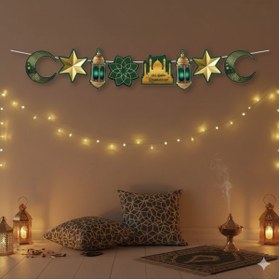 Resim DODOMAR 160 cm Dekoratif Banner Hoşgeldin Ramazan Yeşil Gold - Ramazan Asma Süsü 