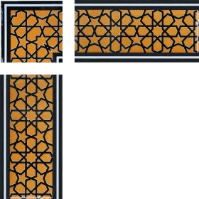 Resim Armada Çini 10x20 cm KS-72 Sarı Türkmen Yıldızı Çini Karo Bordür 