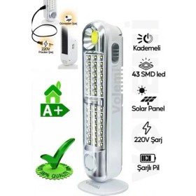 Resim 22 cm Solar Volemi Şarjlı LED Lamba 0053 