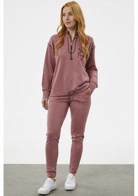 Resim Dik Yaka Rahat Kalıp Eşofman Takım - Gül 001 