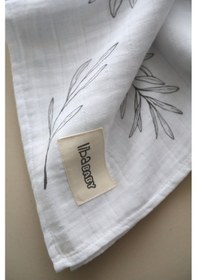 Resim Müslin Yaprak- Oeko-tex Sertifikalı %100 Pamuk 2 Katlı 110x115 Cm Bebek Müslin Battaniye & Örtü Ekru 