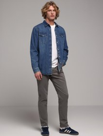 Resim Regular Fit Orta Bel Düz Paça Erkek Yeşil Pantolon Colin's