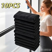 Resim 10 Adet Sihirli Cam Temizleme Bezi - Kalınlaştırılmış Artık Bırakmayan Mikrofiber Bezler, Pencereler, Aynalar ve Mutfak/Banyo Çok Yüzeyli Silme İçin Uygun, Pratik Tasarım 