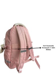 Resim Astral Makeit 3 Lü İlkokul Çanta Seti Cüzdanlı & Ayıcık Anahtarlıklı Şık, Eğlenceli Ve Fonksiyonel Kod-04555 Pembe 