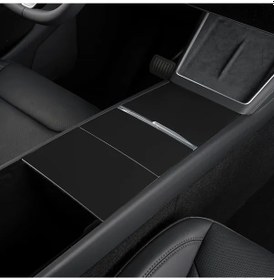 Resim Hightower Tesla Model 3 2024-2025 Ve Model Y 2025 İçin 3 Parça Siyah Konsol Kılıfı 