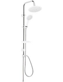 Resim Mistillo Tower Duş Sistemi Ø220mm Yuvarlak Tepe Duşu Beyaz-krom Beyaz - Krom 