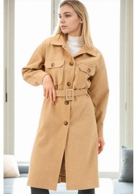 Resim Z9777 Dewberry Bayan Palto-camel Camel 