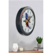 Resim Bahat Salon Ofis Duvar Saati Gri Metal Çerçeve 36 Cm 