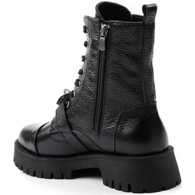 Resim Siyah Hakiki Deri Kadın Bot & Bootie K02274320303 Siyah 
