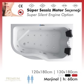 Resim 2 Kişilik Küvet | Jakuzi | Karabağlar | Mod - 130x180 / Beyaz / 2 Kişilik 