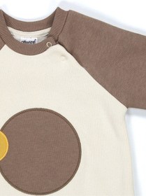 Resim Kidaxi Kahve Reglan Kol 3 İplik Patiksiz Bebek Tulum Kahverengi 