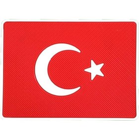 Resim Türk Bayraklı Torpido Üstü Kaydırmaz Ped Telefon Tutucu 