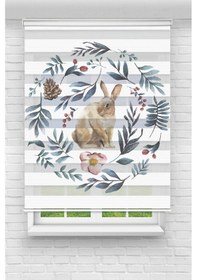 Resim Perdecizade Enxboy Tavşan Dijital Baskılı Zebra Perde-cocuk Odası-stor Perde Pz-766 Renkli 