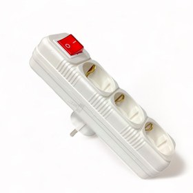 Resim Tek-İş Fiş Priz Üçlü Topraklı Anahtarlı Golyat Beyaz 