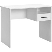 Resim Adore Mobilya White Çekmeceli Çalışma Masası -mat Beyaz 90x75x52 Cm (gxyxd) 