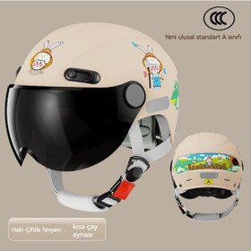 Resim Tuomeng Kısa Vizör Motosiklet Kaskı Haki 