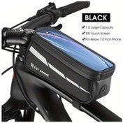 Resim Hightower West Bıkıng Siyah 1l Kapasiteli 7 Inç Cep Telefonu Cebi Dayanıklı Polyester Ön Bisiklet Çerçeve Çantası Siyah 