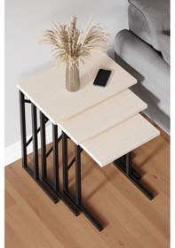 Resim Zg2 Metal Ayaklı Zigon Sehpa - Bej Zg2 - Bej 