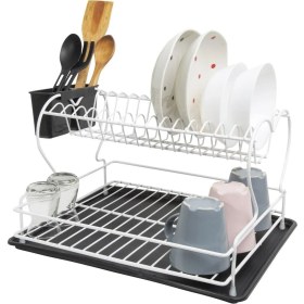 Resim By Hanedan Metal Bulaşıklık Tabaklık Iki Katlı Beyaz 