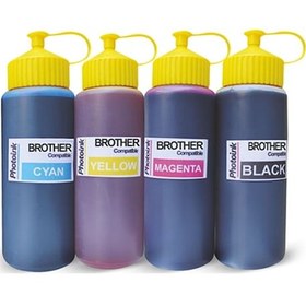 Resim Photoink Brother Yazıcılar için Uyumlu 4 Renk 500 ML Mürekkep Seti T300/T310/T500 