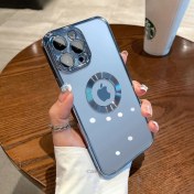 Resim M.TK Moveteck Iphone 11 Pro Uyumlu Kılıf Kamera Lens Tam Korumalı Orta Logo Gösterir Halkalı Şeffaf Kapak 