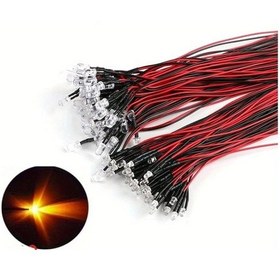 Resim Chuangyinshop 100 Adet Sarı Led Kablo Işık Lambaları Dc Ön Kablolu Mini Model Seti 