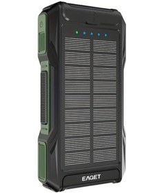 Resim Sunshine022 Eaget 10000mah Yeşil Taşınabilir Solar Power Bank Kamp Çakısı Led El Krikolu 