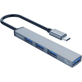 Resim AH-13-GY-BP Type-C To USB 3.0 4 Portlu Gri Çoklayıcı Hub 