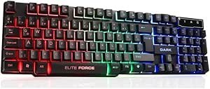 Resim Dark Elite Force GK1000 Mekanik Hisli Rainbow Aydınlatmalı Türkçe Q Oyuncu Klavyesi 