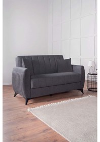 Resim Linda Iki Kişilik Kanepe Yüksek Ayaklı Antrasit Antrasit 