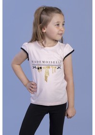 Resim Toontoy Kids Toontoy Kız Çocuk Sim Baskılı Yarım Kollu T-shirt Pudra 