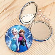 Resim 1 adet Dondurulmuş Film Anime Temalı Yuvarlak Makyaj Aynası - Taşınabilir, Katlanabilir Mini El Aynası, Prenses Elsa ve Anna Tasarımı, Yeniden Kullanılabilir Cep Aynası, Makyaj, Seyahat ve Hediyeler için Mükemmel - Noel, Anneler Günü, Yeni Yıl, Yıldönümü, Prenses Makyaj Aynası için Mükemmel 