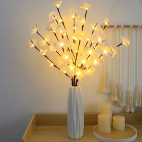 Resim 20 adet LED çiçek ışığıyla Art Deco tarzı LED Orkide Dalı Işıkları, 2AA ile çalışan pil ile ideal Ev & Bahçe, İç Mekan, Yatak Odası, Düğün, Noel, Cadılar Bayramı, Tatil Süslemeleri, Pil Dahil Değil (1 Paket) 