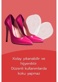 Resim Dopar Topuklu Ayakkabı Kaydırmaz Silikon Jel Ön Ayak Yastığı Şeffaf Tabanlık 