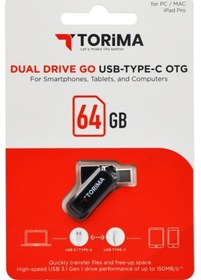 Resim Torima Siyah 64gb Çift Sürücülü Usb-type-c Otg 