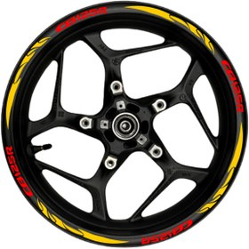 Resim P&B COLLECTION WORKSHOP CB125R kırmızı yazılı turuncu reflektif pençe şeritli 