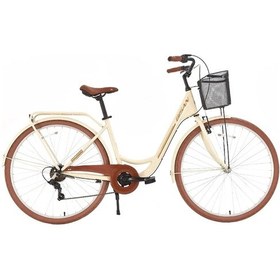 Resim Bisan Sorrento-s Kadın Şehir Bisikleti 44cm V 28 Jant 7 Vites Krem Gold Çok Renkli 