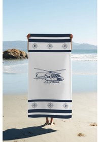 Resim Dijital Baskı Plaj Deniz Havlusu Helikopter Desenli Peştamal Hvl0227 Renkli 