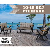 Resim Dekoroom's Zeta 2 1 1 Sngerli Balkon Takımı, Bahçe Mobilyası, Çay Seti, Kafe Oturma Grubu, Teras Koltuk Takımı 