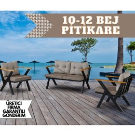 Resim Dekoroom's Zeta 2 1 1 Sngerli Balkon Takımı, Bahçe Mobilyası, Çay Seti, Kafe Oturma Grubu, Teras Koltuk Takımı 