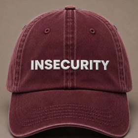 Resim "ınsecurıty" Ironik Nakışlı Vintage Yıkamalı Beyzbol Şapkası 