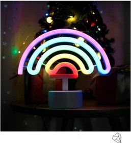Resim MOBGİFT Gökkuşağı Tasarımlı Neon Led Masa Ve Gece Lambası 
