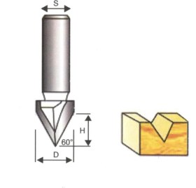 Resim Durable V Kanal Açma Bıçağı 60 Derece 16 mm DRB1901 