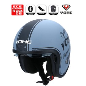 Resim Yohe 880 Motor Kaskı Matt Grey Black Silver 